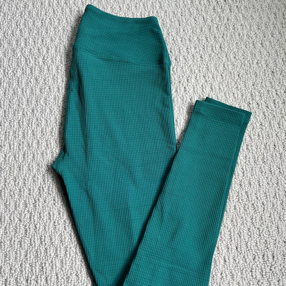 Urban Outfitters, teal waffle leggings